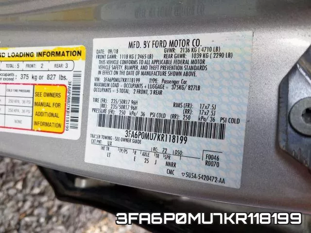 3FA6P0MU7KR118199 фото 2