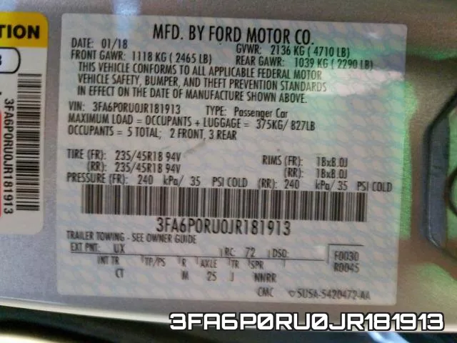 3FA6P0RU0JR181913 фото 2