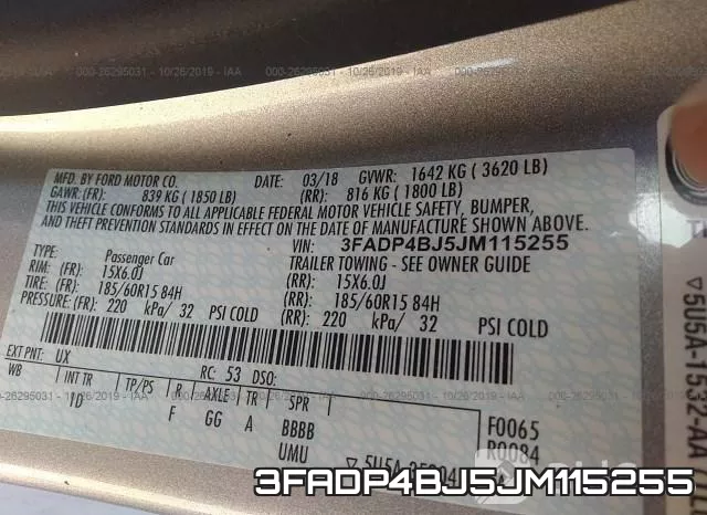 3FADP4BJ5JM115255 фото 10