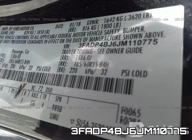 3FADP4BJ6JM110775 фото 10