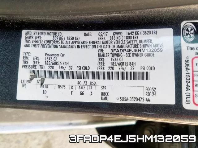 3FADP4EJ5HM132059 фото 2