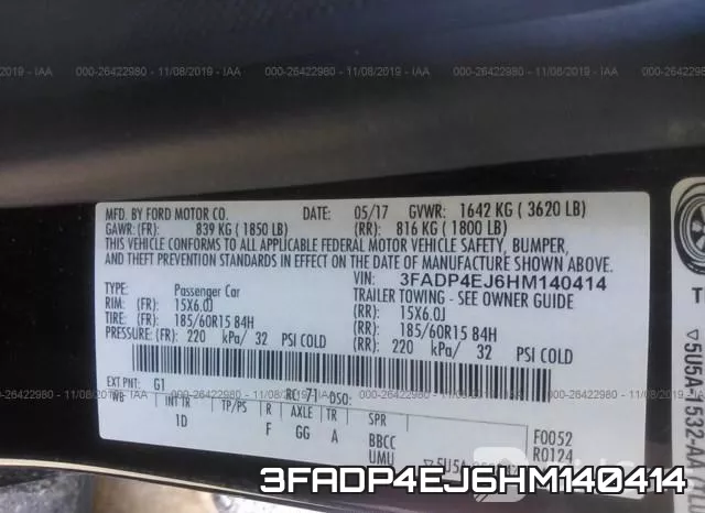 3FADP4EJ6HM140414 фото 10