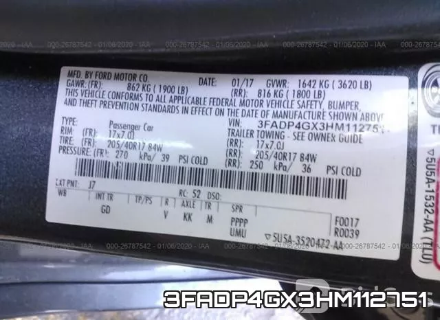 3FADP4GX3HM112751 фото 10