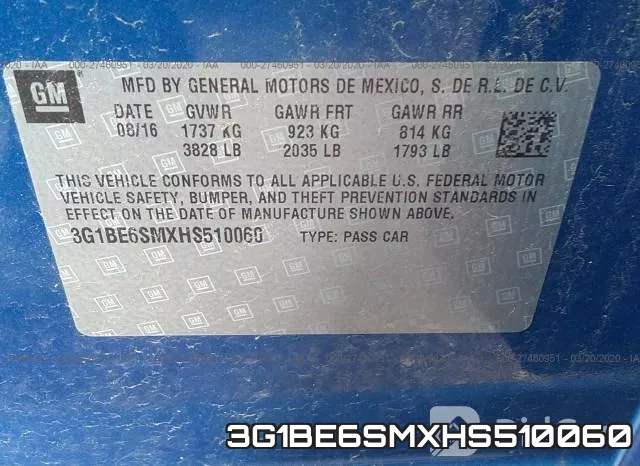 3G1BE6SMXHS510060 фото 10