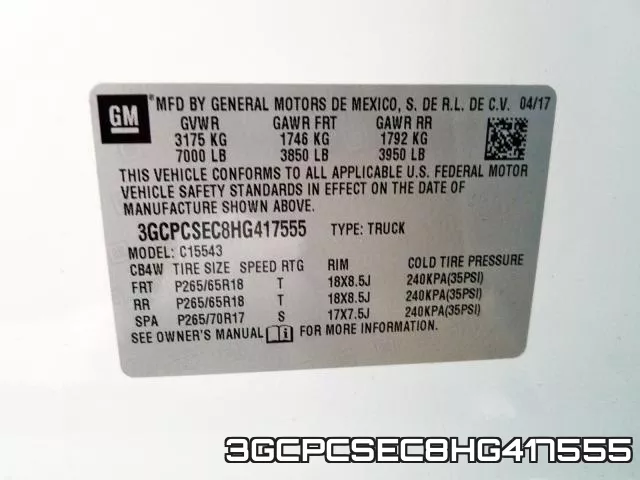 3GCPCSEC8HG417555 фото 2