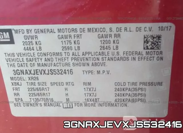 3GNAXJEVXJS532416 фото 10