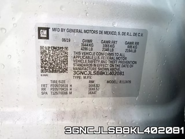 3GNCJLSB8KL402081 фото 2