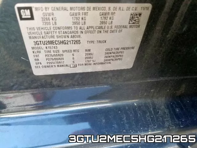 3GTU2MEC5HG217265 фото 2