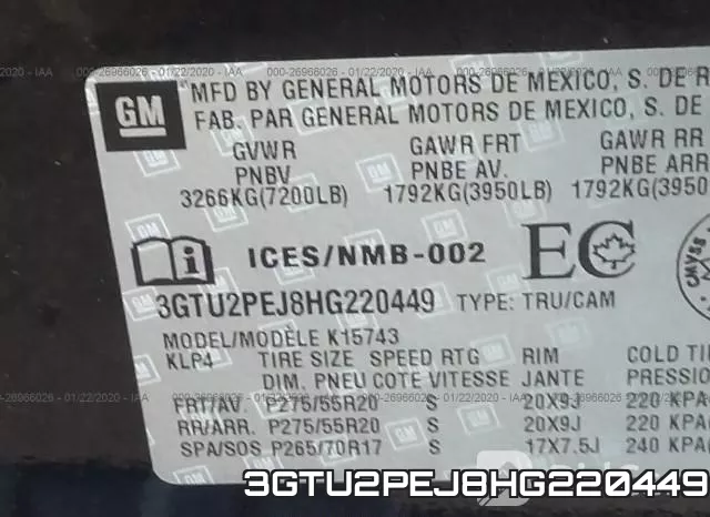 3GTU2PEJ8HG220449 фото 10