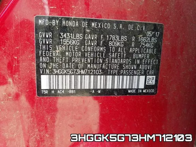 3HGGK5G73HM712103 фото 2