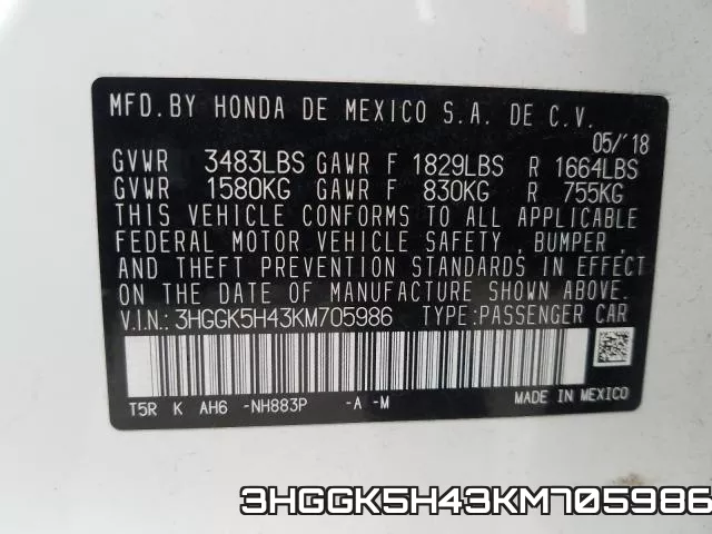 3HGGK5H43KM705986 фото 2