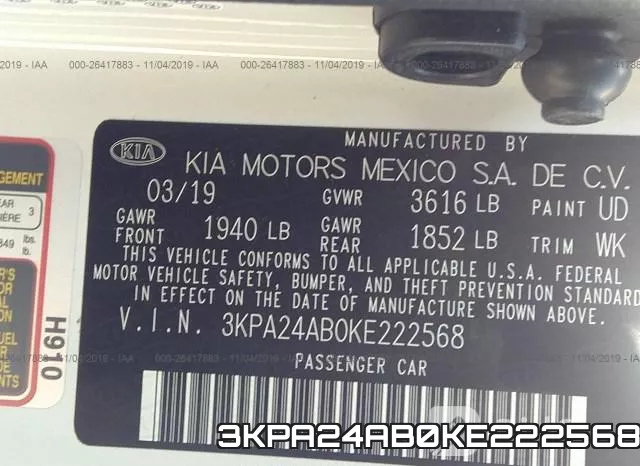 3KPA24AB0KE222568 фото 10