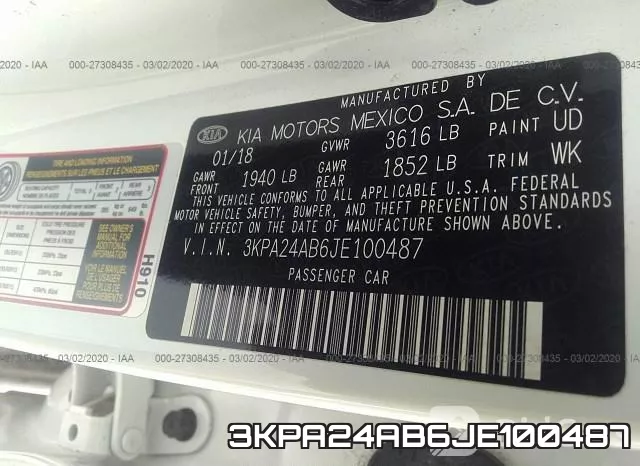 3KPA24AB6JE100487 фото 10