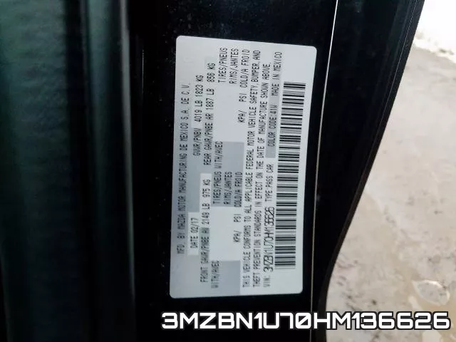 3MZBN1U70HM136626 фото 2