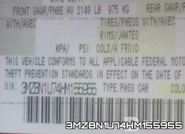 3MZBN1U74HM155955 фото 10