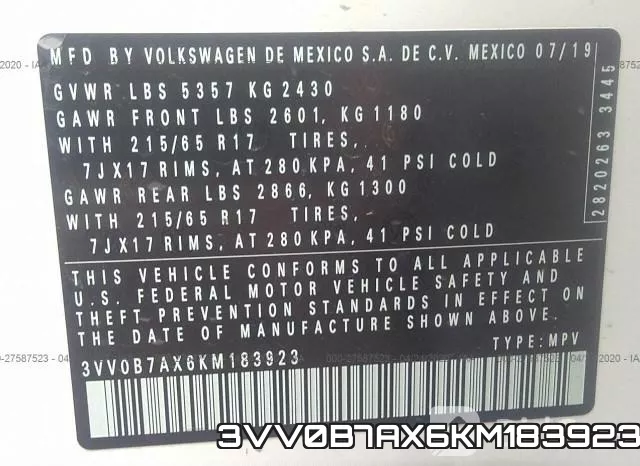 3VV0B7AX6KM183923 фото 10