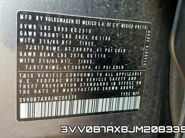 3VV0B7AX8JM208335 фото 2