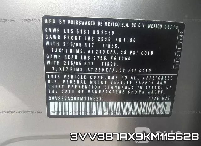 3VV3B7AX9KM115628 фото 10