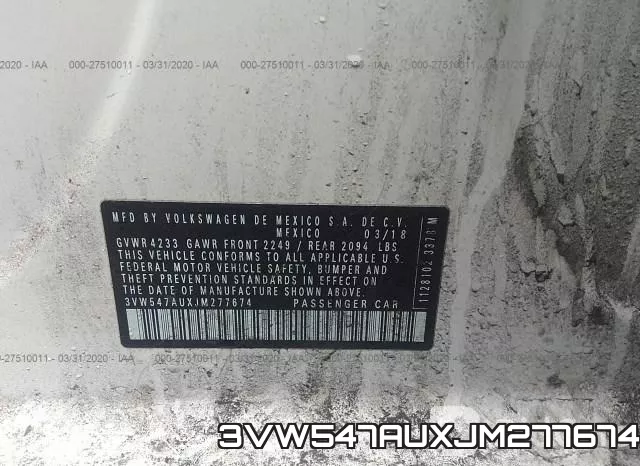 3VW547AUXJM277674 фото 10