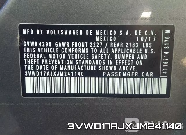 3VWD17AJXJM241140 фото 10