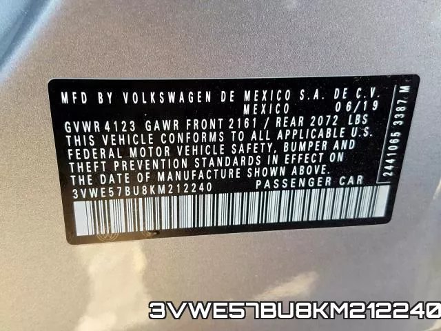 3VWE57BU8KM212240 фото 2