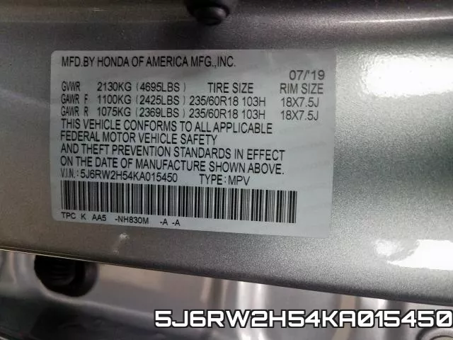 5J6RW2H54KA015450 фото 2