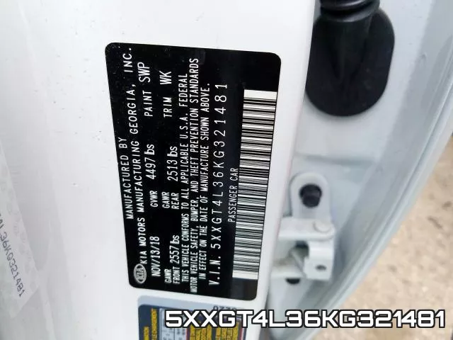 5XXGT4L36KG321481 фото 2