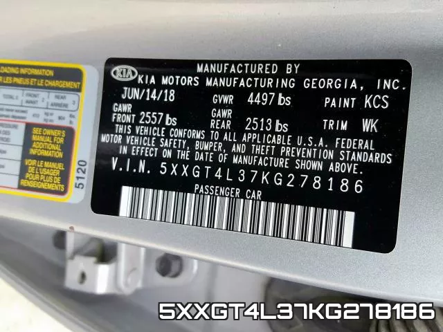 5XXGT4L37KG278186 фото 2