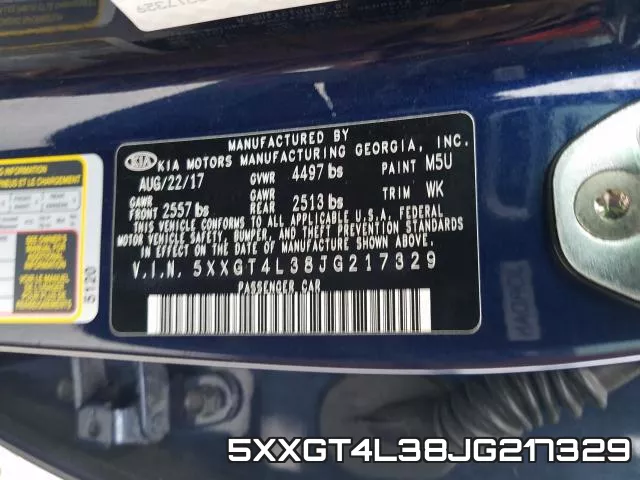 5XXGT4L38JG217329 фото 2