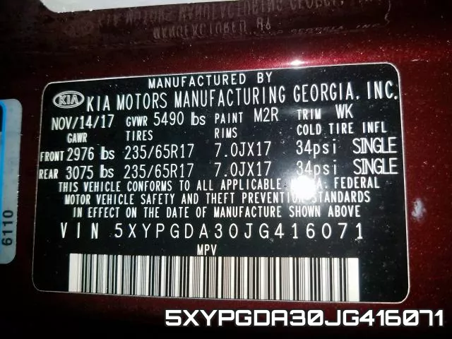 5XYPGDA30JG416071 фото 2