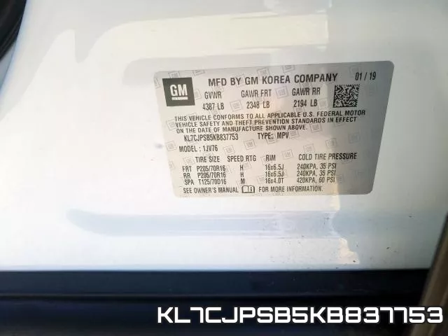 KL7CJPSB5KB837753 фото 2