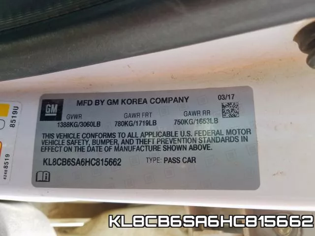 KL8CB6SA6HC815662 фото 2