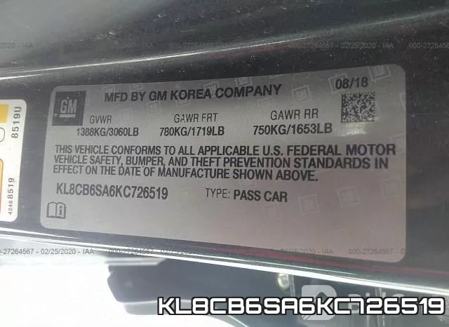 KL8CB6SA6KC726519 фото 10