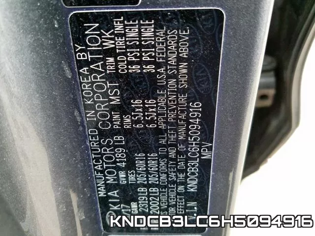 KNDCB3LC6H5094916 фото 2