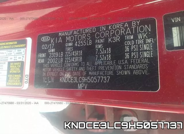 KNDCE3LC9H5057737 фото 10