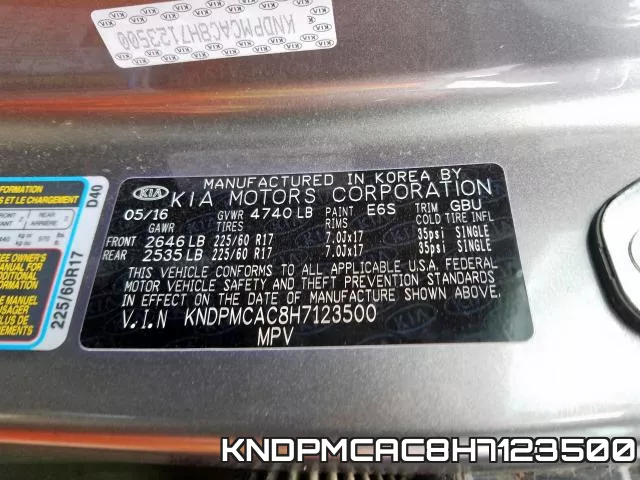 KNDPMCAC8H7123500 фото 2
