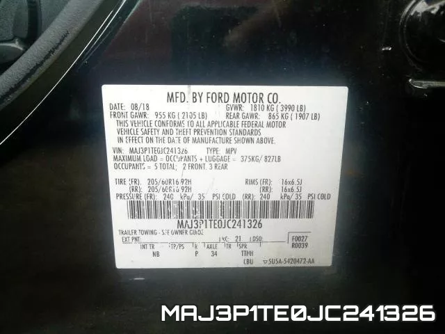 MAJ3P1TE0JC241326 фото 2