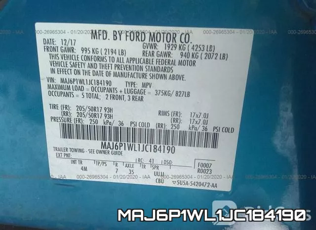 MAJ6P1WL1JC184190 фото 10