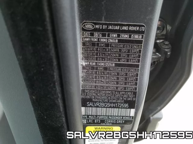 SALVR2BG5HH172595 фото 2