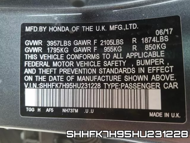 SHHFK7H95HU231228 фото 2
