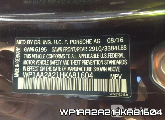 WP1AA2A21HKA81604 фото 10