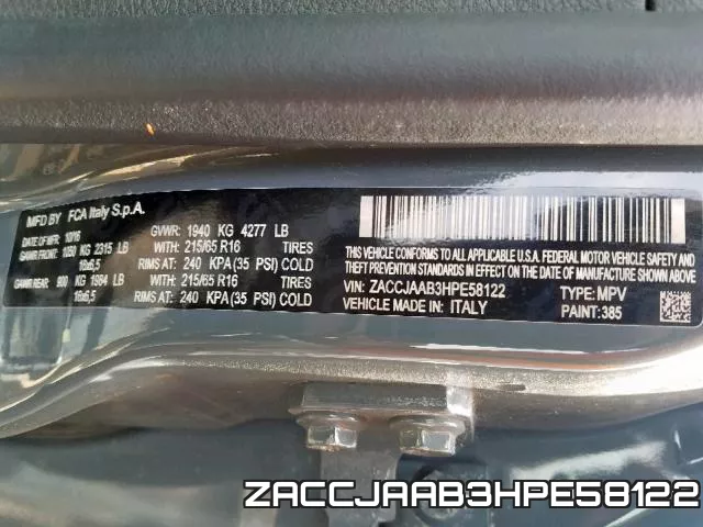 ZACCJAAB3HPE58122 фото 2
