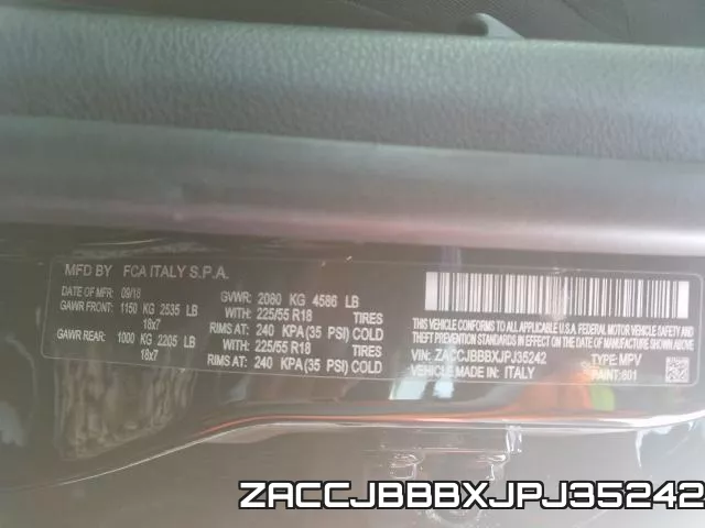 ZACCJBBBXJPJ35242 фото 2