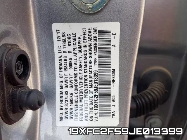 19XFC2F59JE013399 фото 2