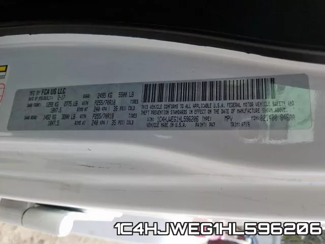 1C4HJWEG1HL596206 фото 2