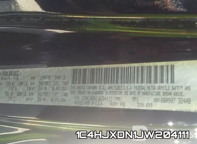 1C4HJXDN1JW204111 фото 10