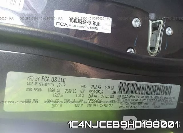 1C4NJCEB9HD198001 фото 10