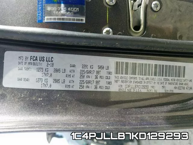 1C4PJLLB7KD129293 фото 2
