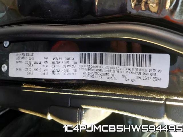 1C4PJMCB5HW594495 фото 2
