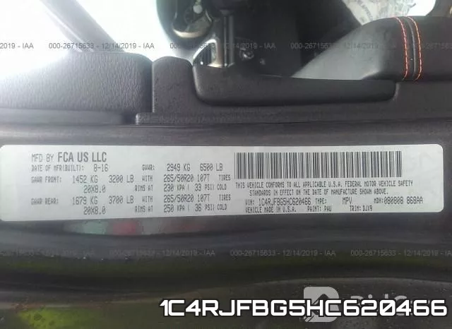 1C4RJFBG5HC620466 фото 10